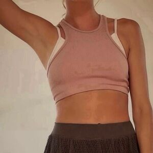 Free people free throw double layer active sporty tank